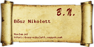 Bősz Nikolett névjegykártya